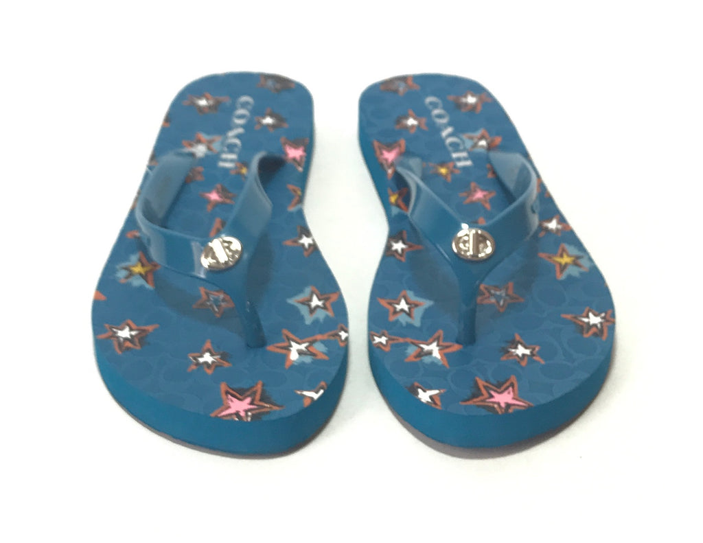 Coach Blue Rubber Flip Flop Sandals | Brand New |