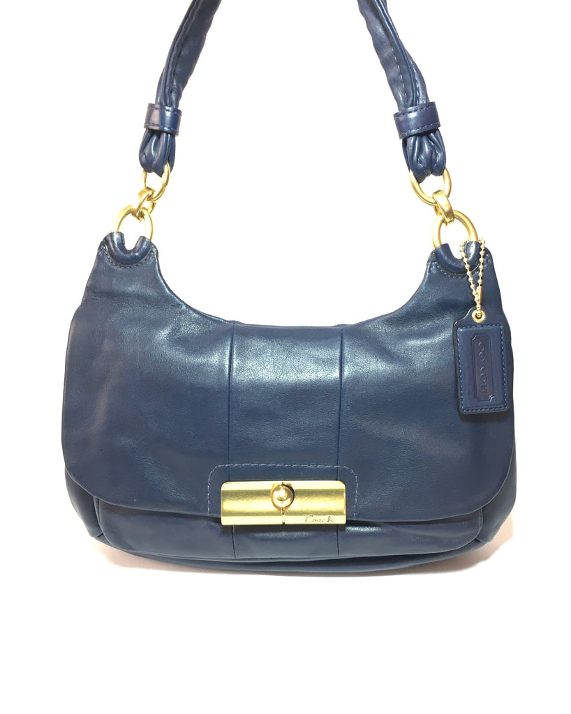 Coach Navy Blue Leather Shoulder Bag | Pre Loved | - Secret Stash