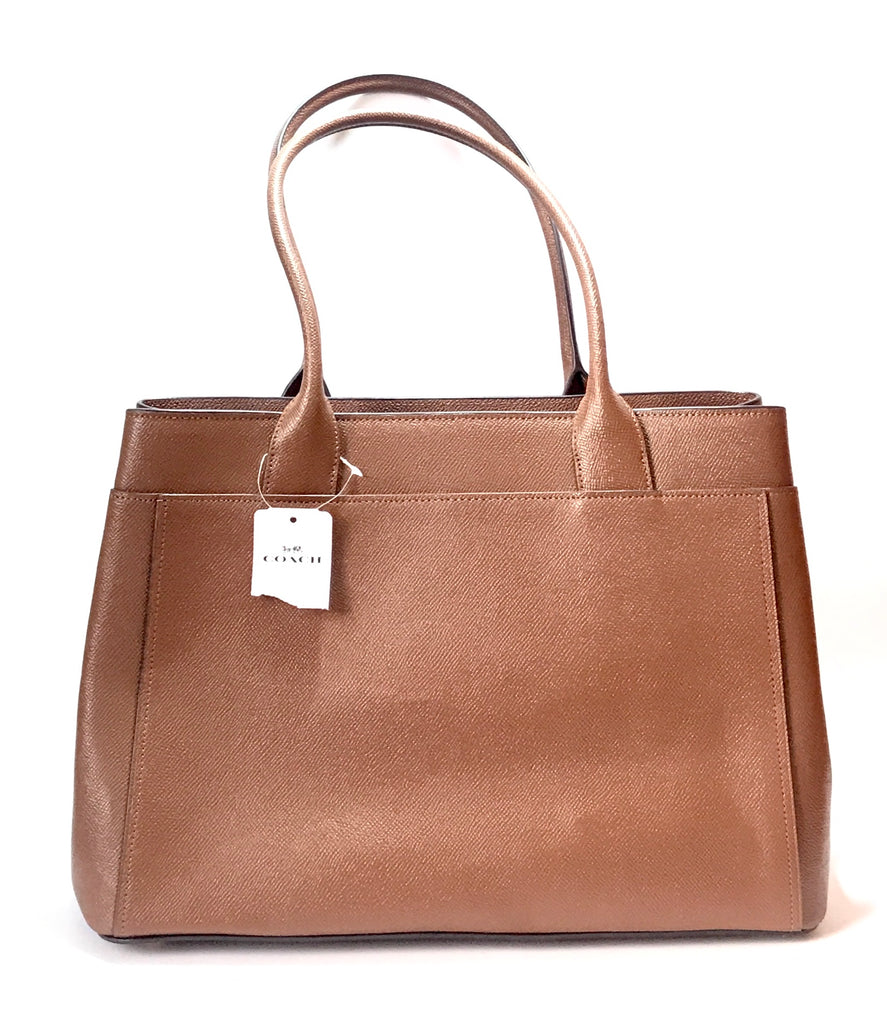 Coach Brown Textured Leather 'Casey' Tote | Brand New | - Secret Stash