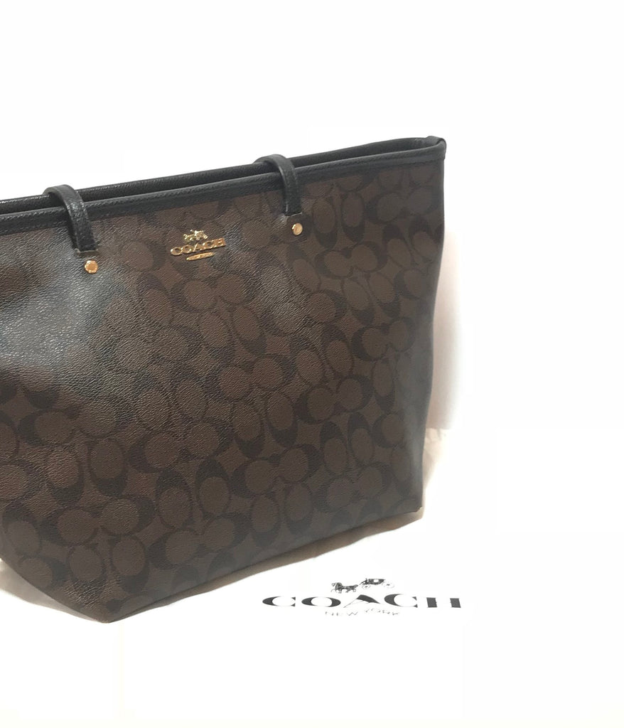 Coach Signature Monogram Canvas Tote | Pre Loved | - Secret Stash