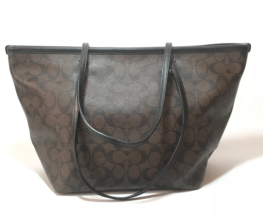 Coach Signature Monogram Canvas Tote | Pre Loved | - Secret Stash