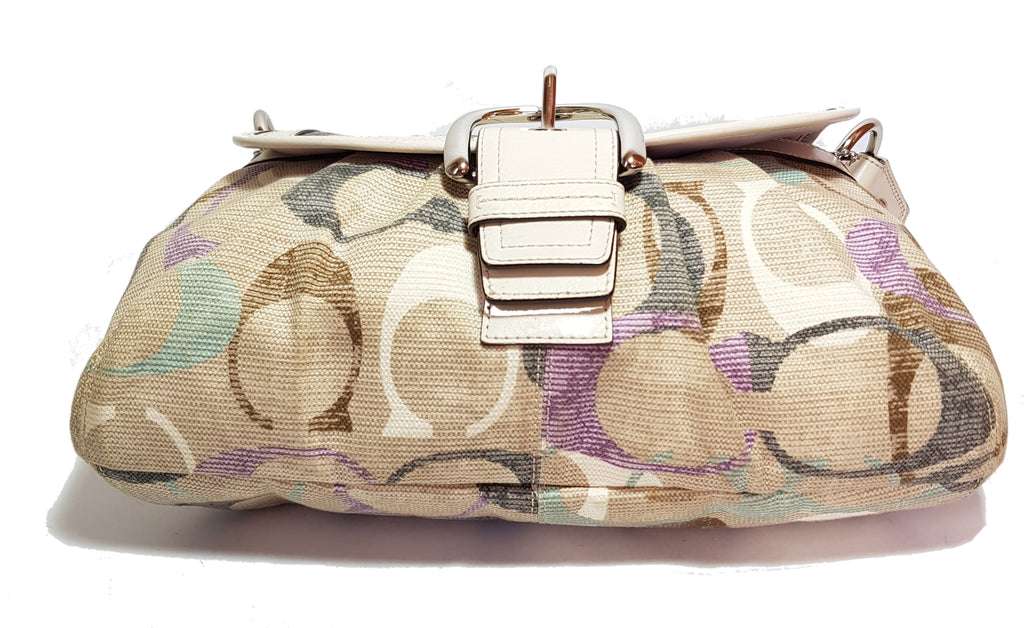 Coach Cream & Multi Colour Canvas & Leather Shoulder Bag | Pre Loved |