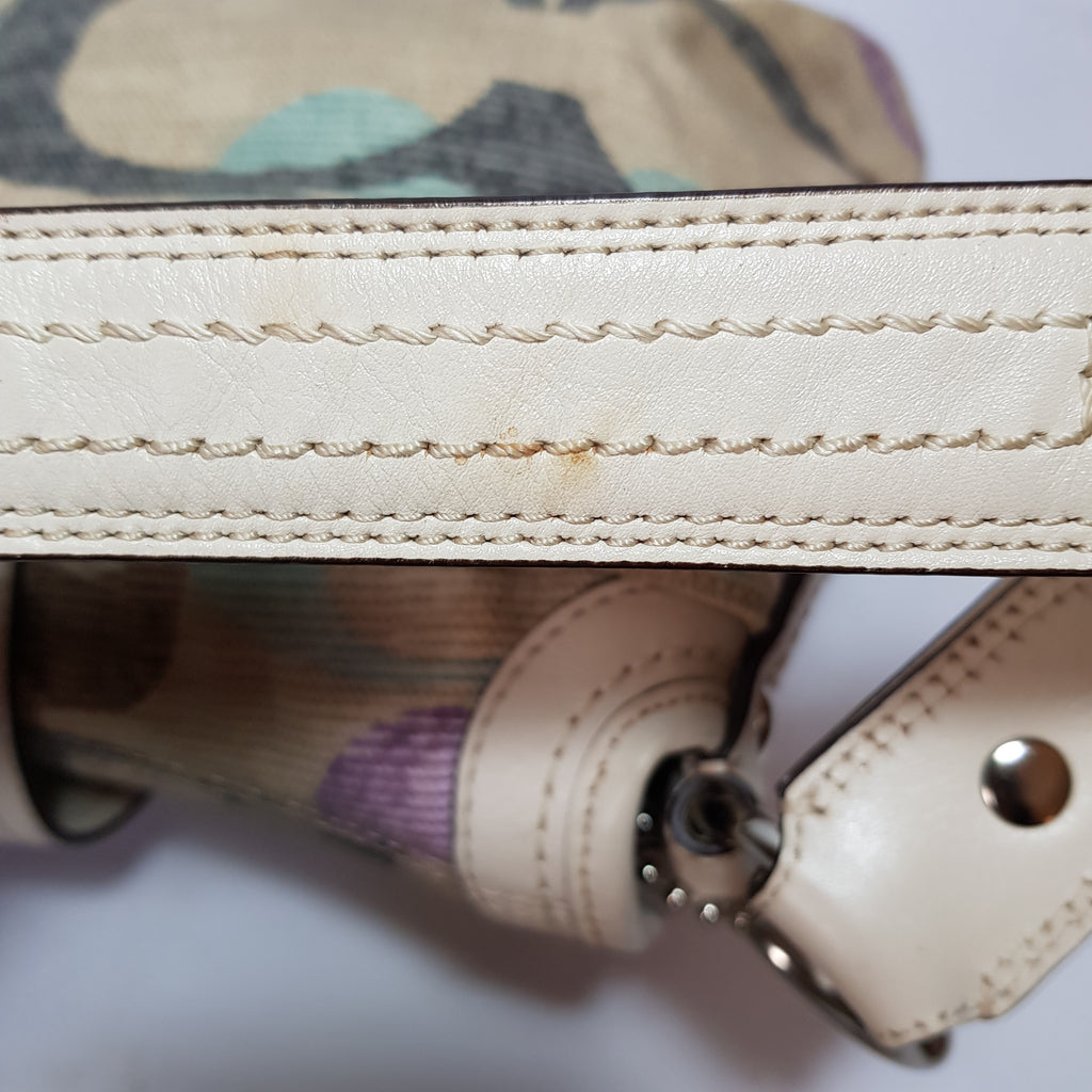 Coach Cream & Multi Colour Canvas & Leather Shoulder Bag | Pre Loved |