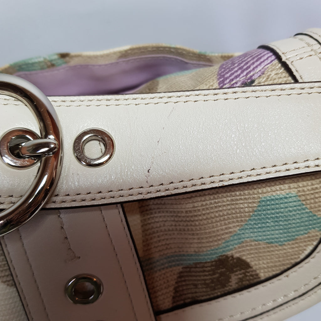 Coach Cream & Multi Colour Canvas & Leather Shoulder Bag | Pre Loved |