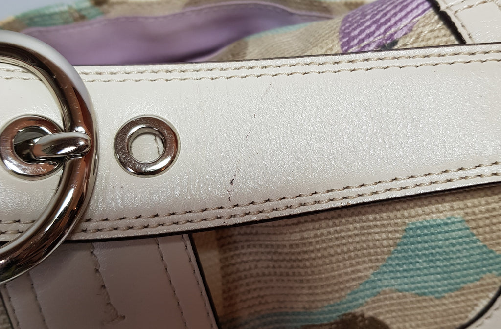 Coach Cream & Multi Colour Canvas & Leather Shoulder Bag | Pre Loved |