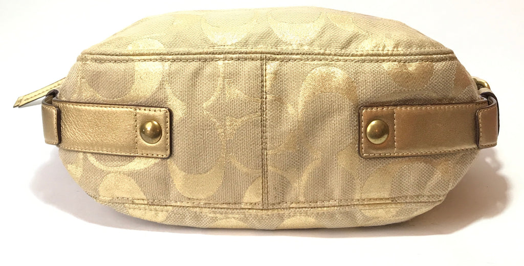 Coach Gold Jute & Leather Shoulder Bag | Gently Used |