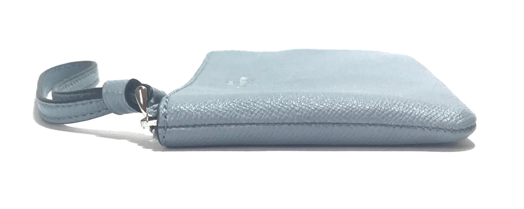 Coach Light Blue Leather Small Wristlet | Like New |