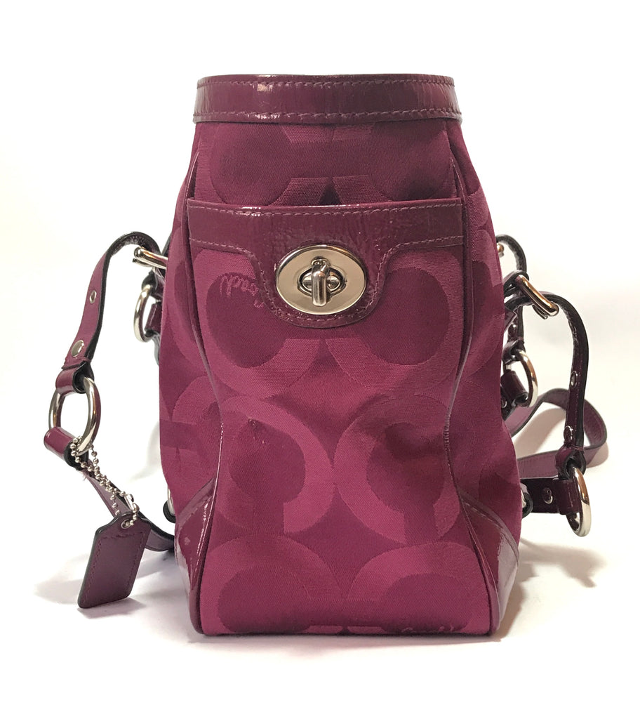 Coach Signature Collection Deep Purple Monogram Tote Bag | Pre Loved |
