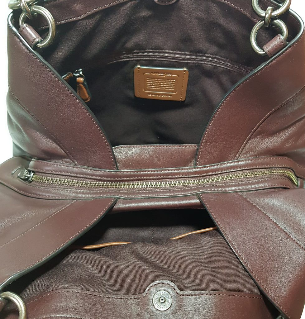 Coach Maroon and Brown Shoulder Bag | Gently Used |