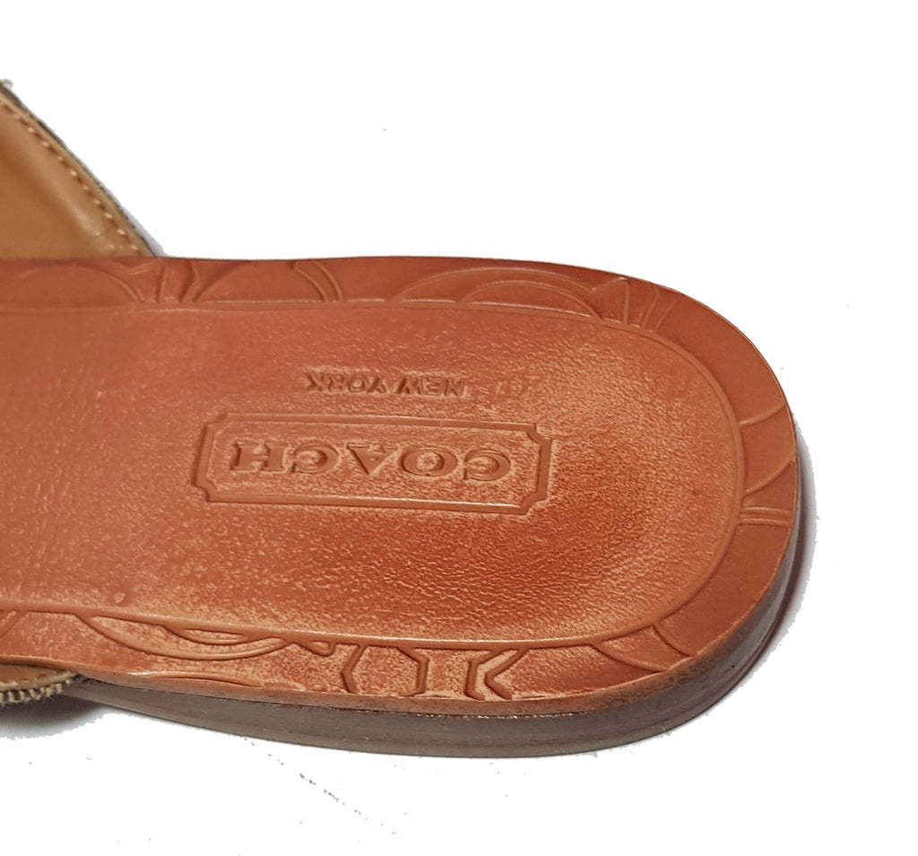 Coach Monogram Canvas & Leather 'Sara' Sandals | Gently Used |