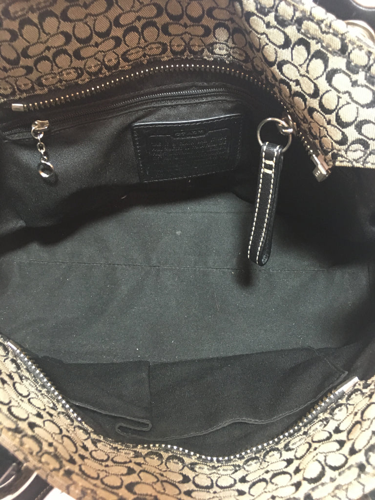 Coach Black & Grey Signature Collection Shoulder Bag | Gently Used | - Secret Stash