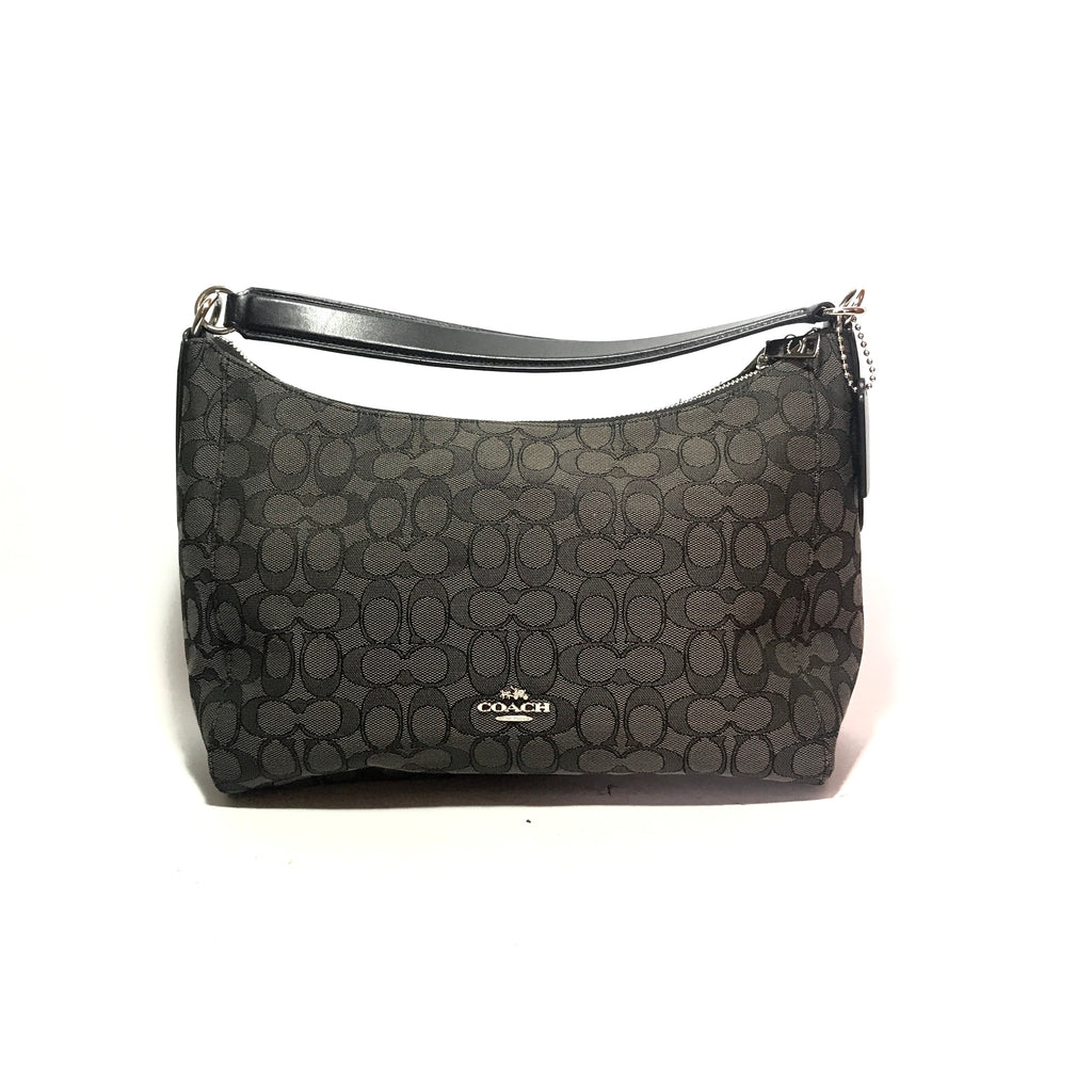 Coach Monogram Canvas Black & Grey Shoulder Bag | Like New |