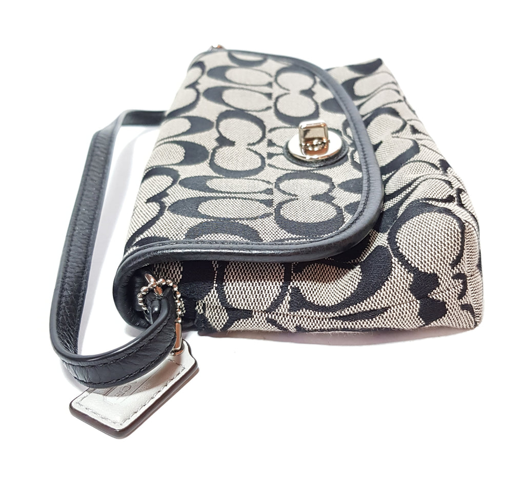 Coach Monogram Canvas Small Wristlet Purse | Like New |