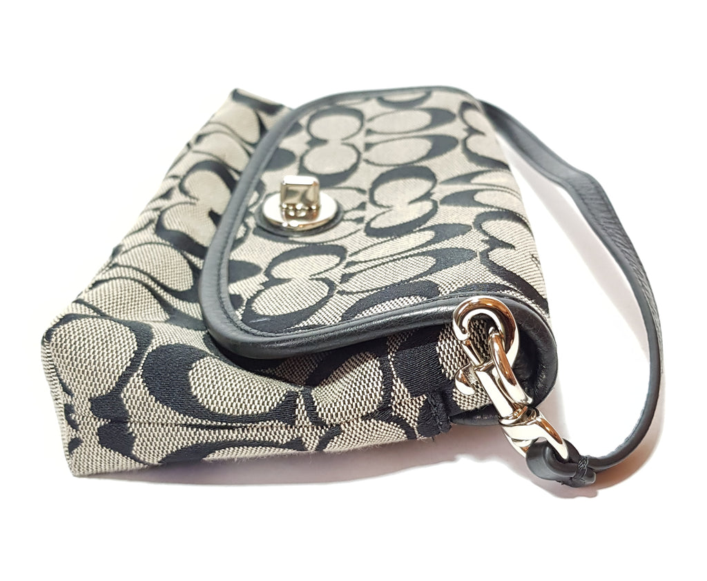 Coach Monogram Canvas Small Wristlet Purse | Like New |