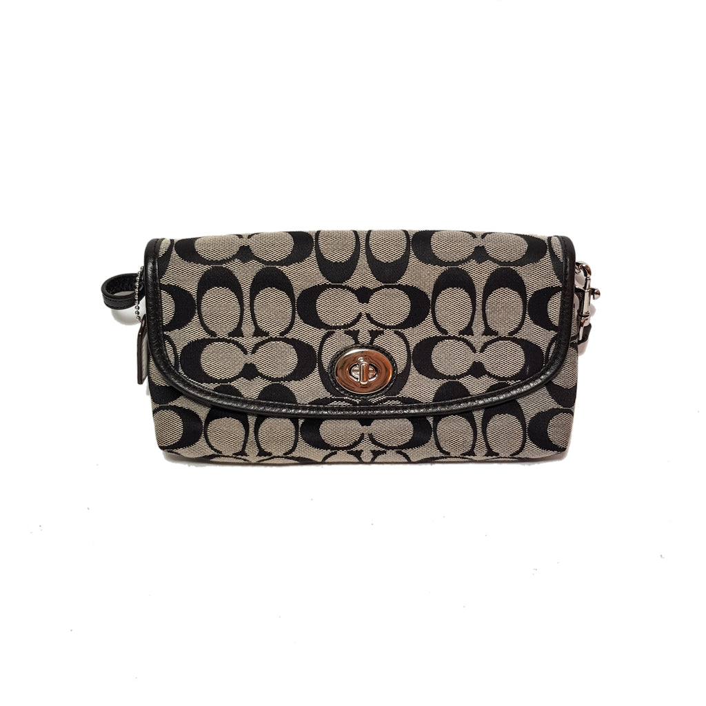 Coach Monogram Canvas Small Wristlet Purse | Like New |