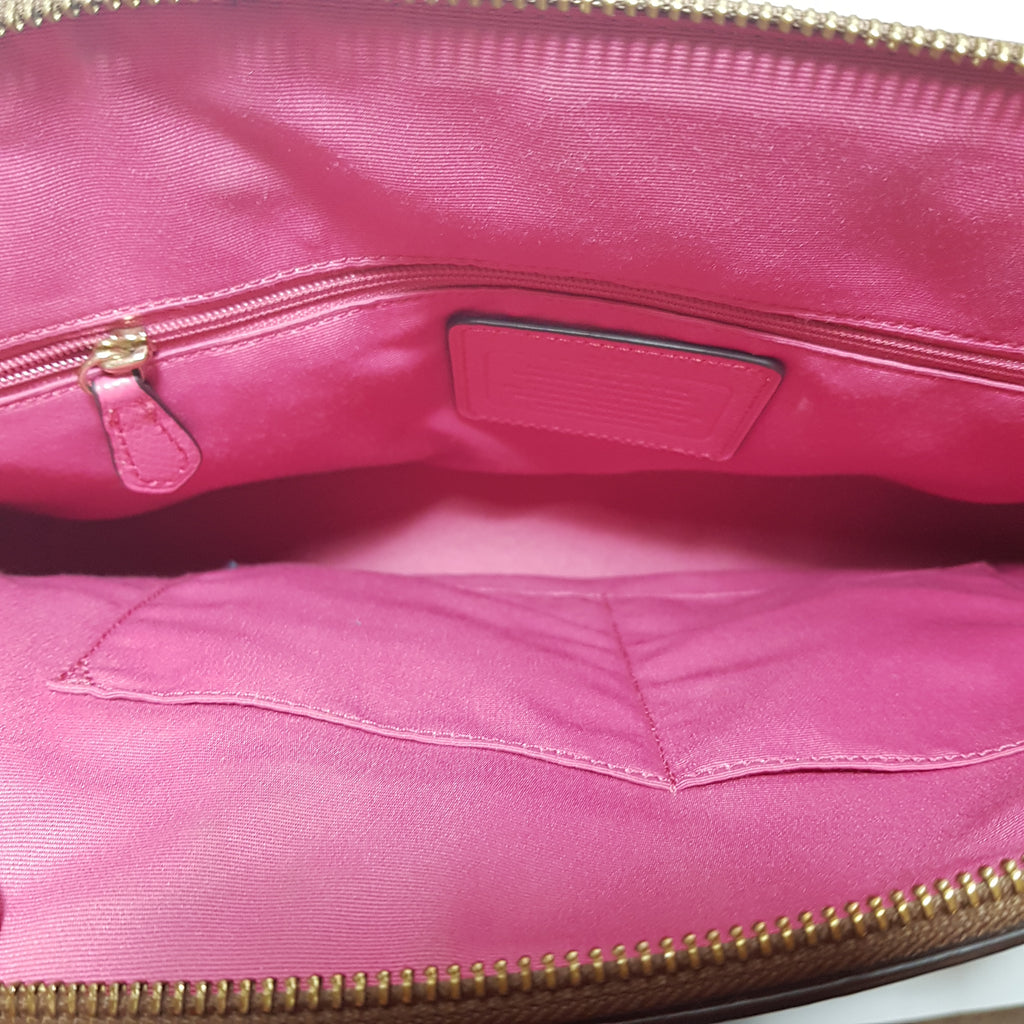 Coach Monogram with Pink Trim Signature Tote | Gently Used |
