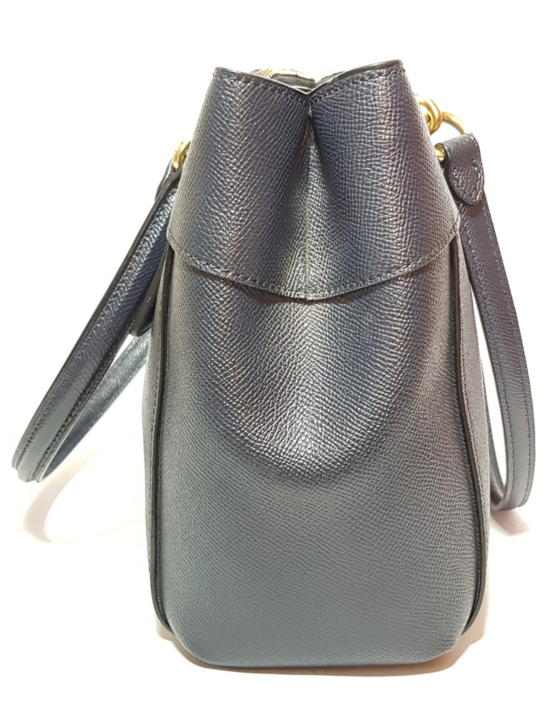 Coach Navy Pebbled Leather Satchel | Pre Loved |