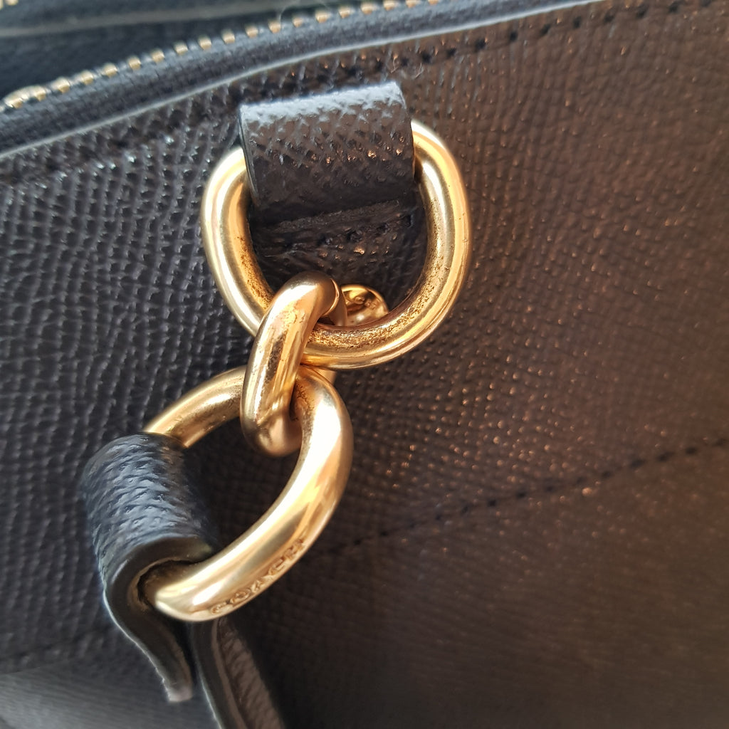 Coach Navy Pebbled Leather Satchel | Pre Loved |
