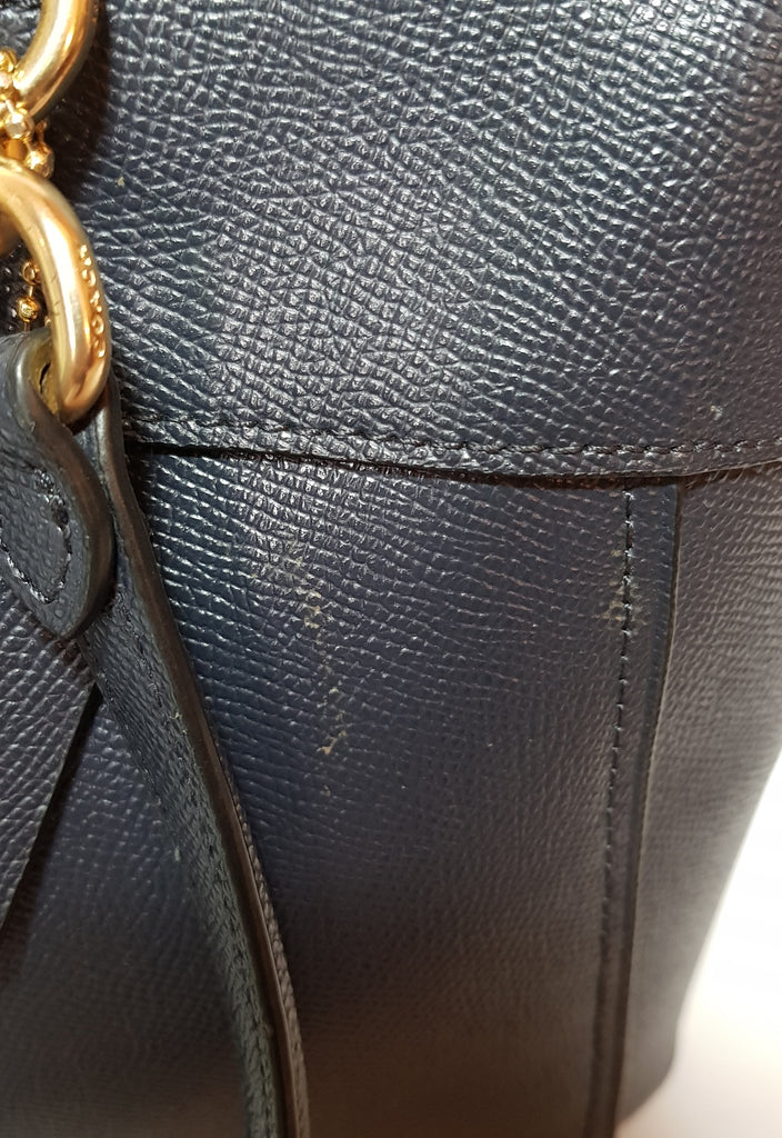 Coach Navy Pebbled Leather Satchel | Pre Loved |