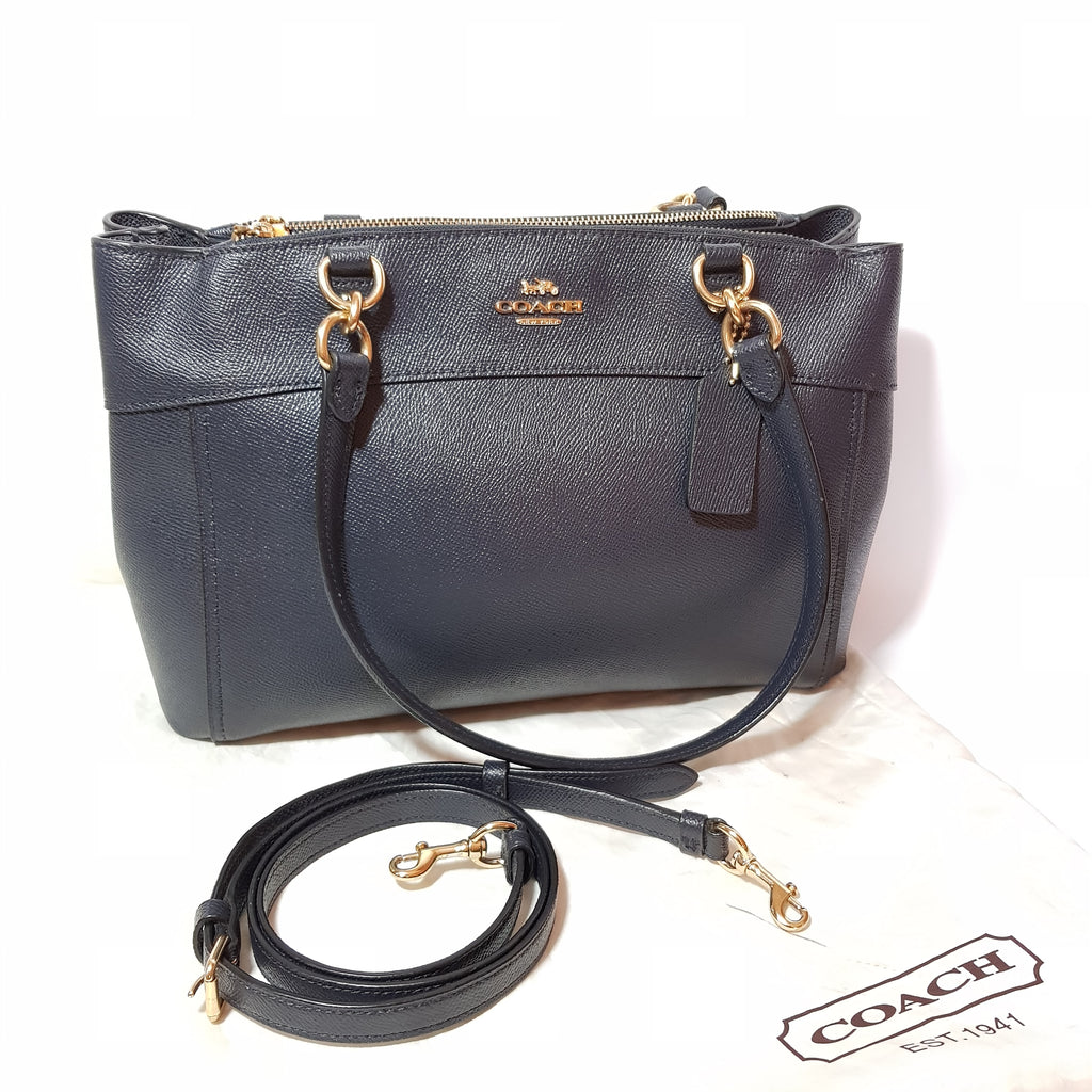 Coach Navy Pebbled Leather Satchel | Pre Loved |