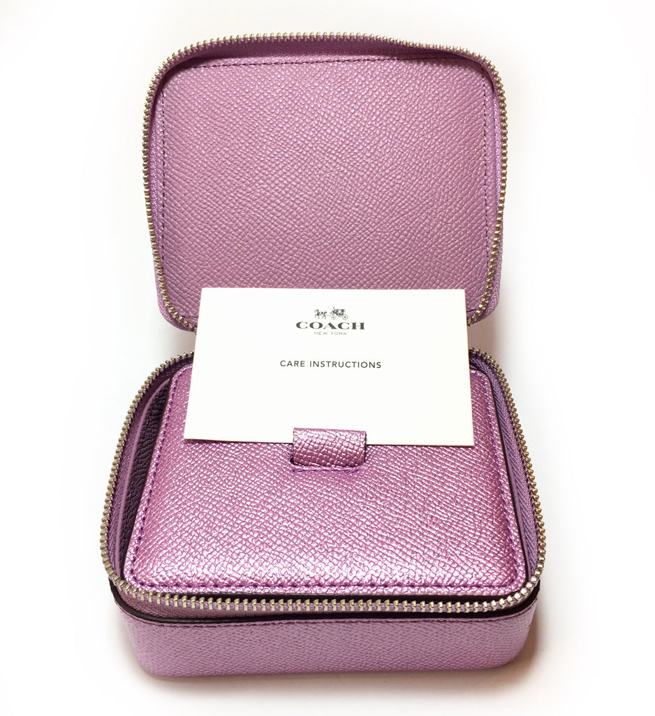Coach Metallic Purple Leather Jewelry Box | Brand New | - Secret Stash