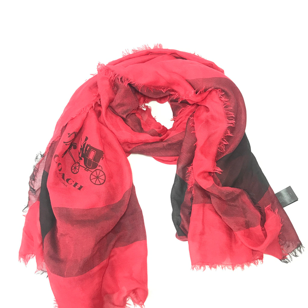 Coach Red Check Scarf  | Gently Used |