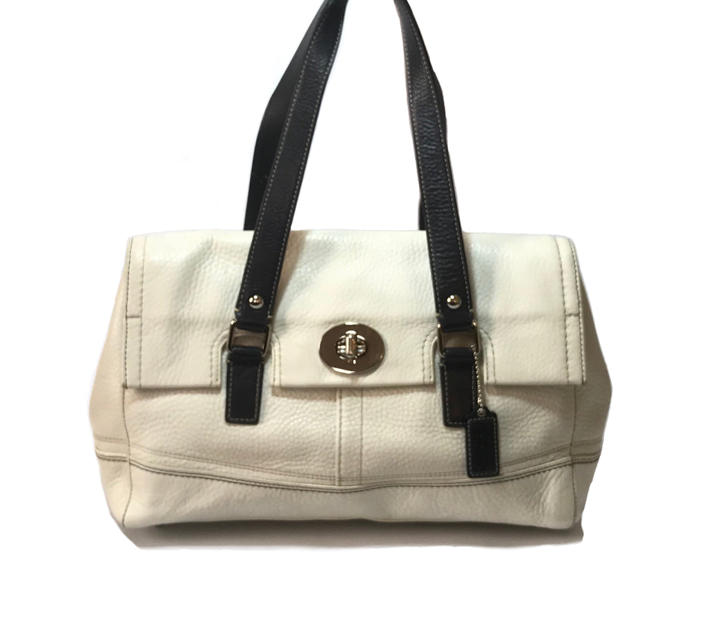 Coach White Pebbled Leather Shoulder Bag | Pre Loved | - Secret Stash