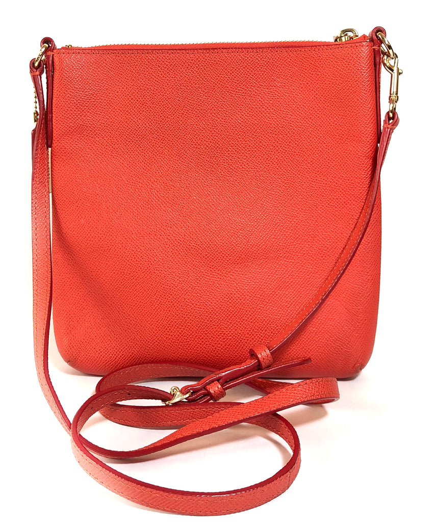 Coach Orange Crossgrain Leather Cross Body Bag | Pre Loved | - Secret Stash