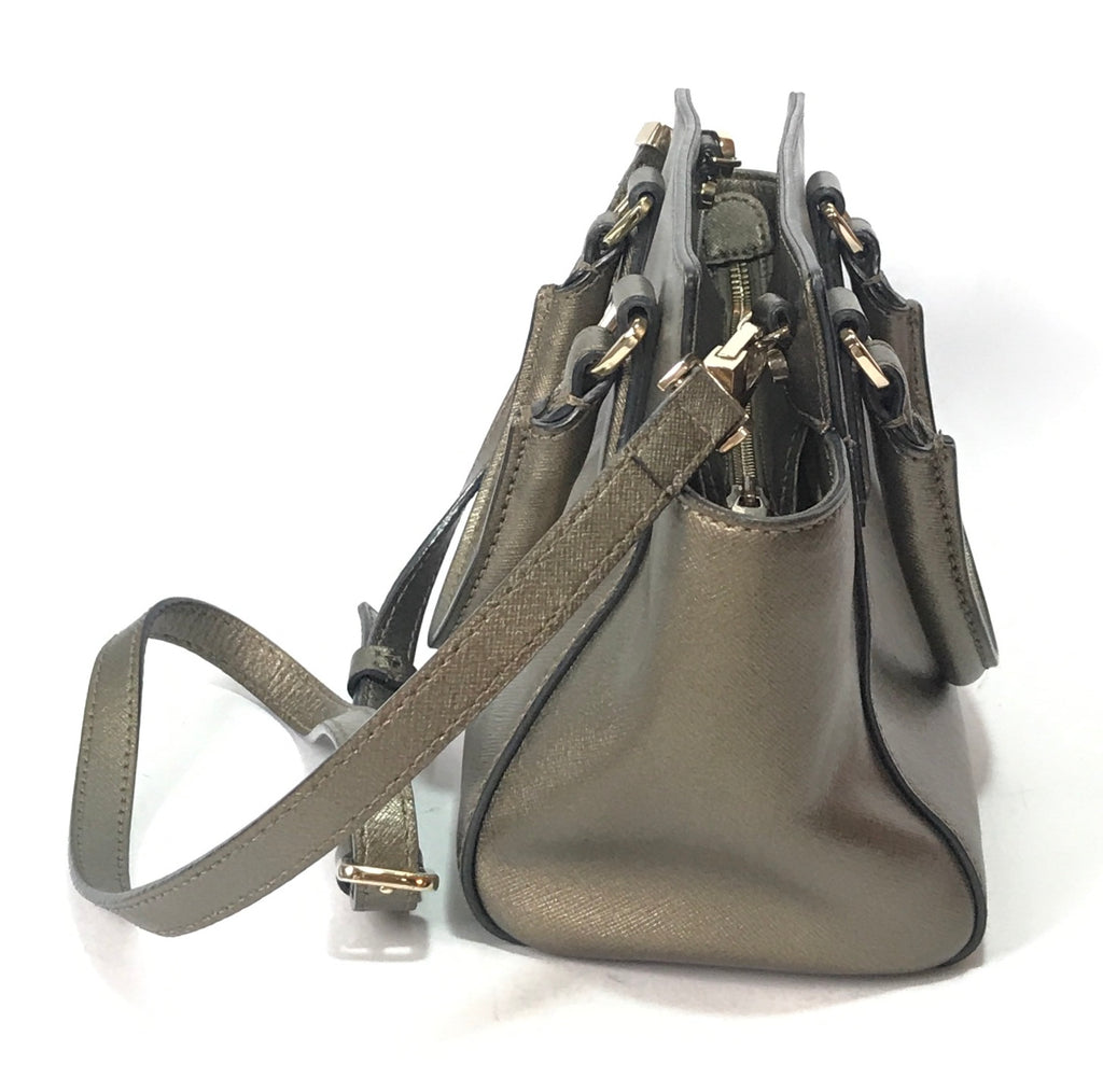 Coccinelle Pewter Mini Leather Cross Body Bag | Gently Used |