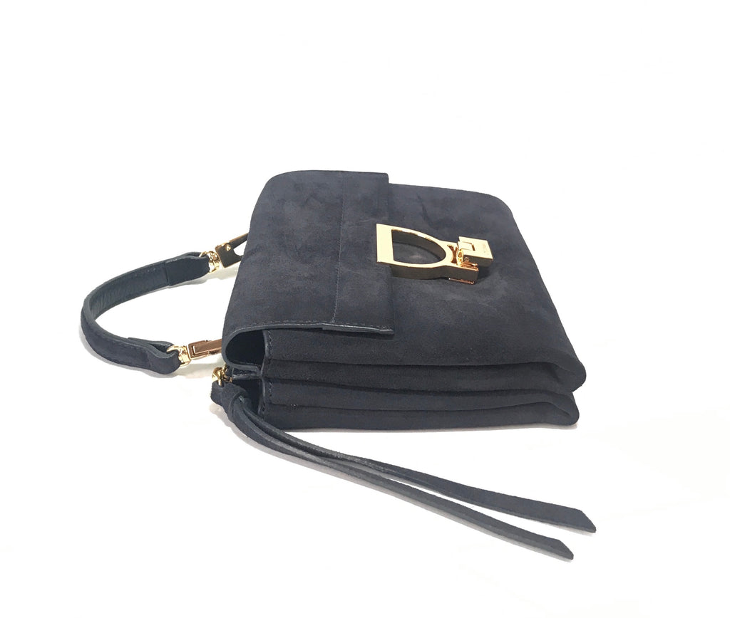 Coccinelle Suede Navy Satchel | Gently Used |