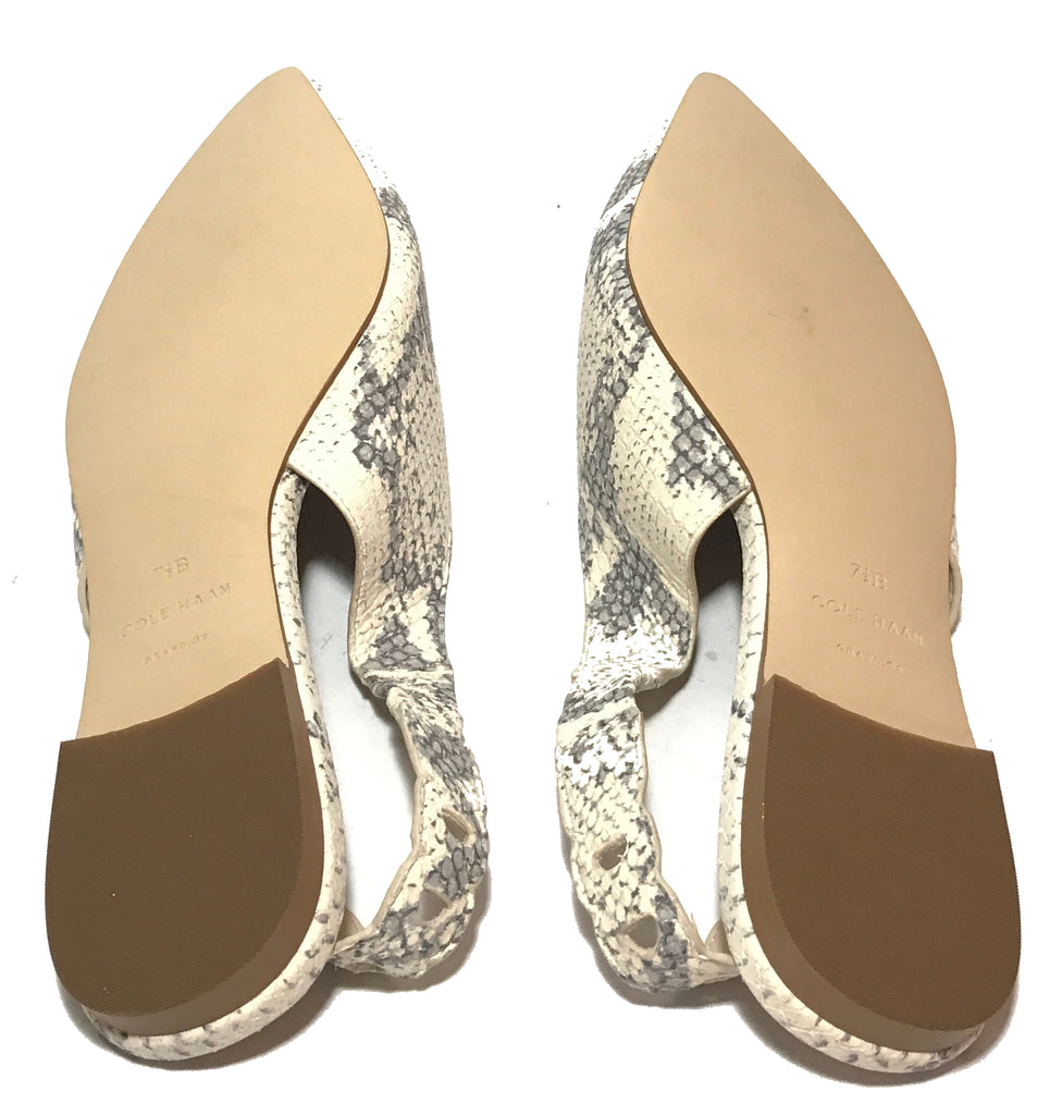 Cole Haan White Pointed Leather Mules | Brand New |