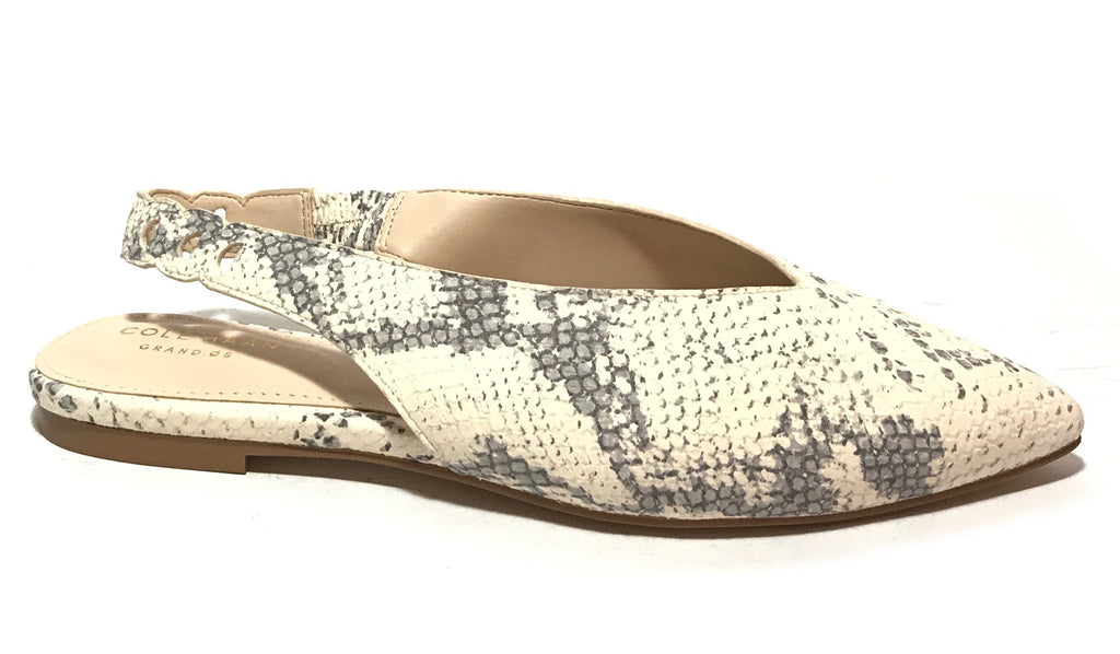Cole Haan White Pointed Leather Mules | Brand New |