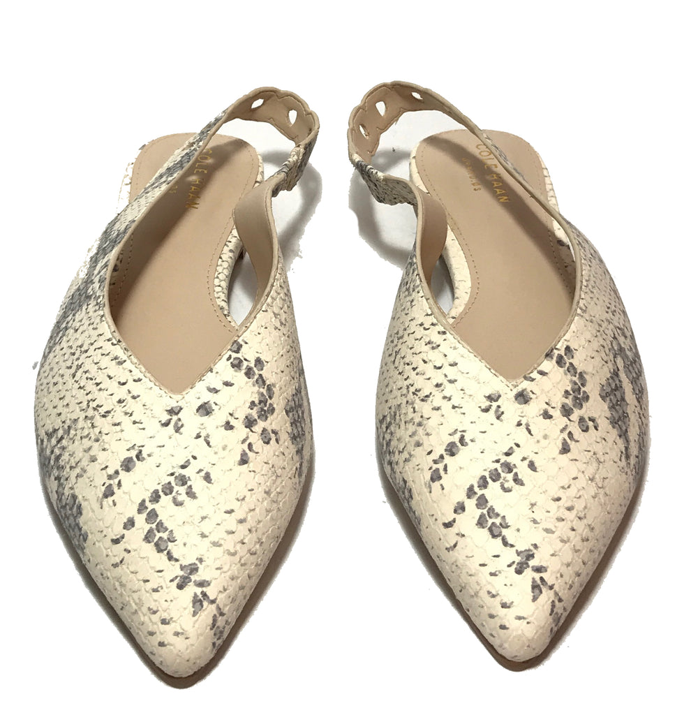 Cole Haan White Pointed Leather Mules | Brand New |