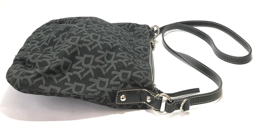 DKNY Black Monogram Cross Body Bag | Like New |