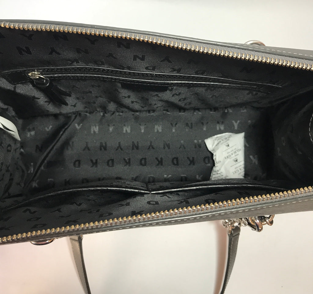 DKNY Gunmetal Leather Shoulder Bag | Gently Used | - Secret Stash
