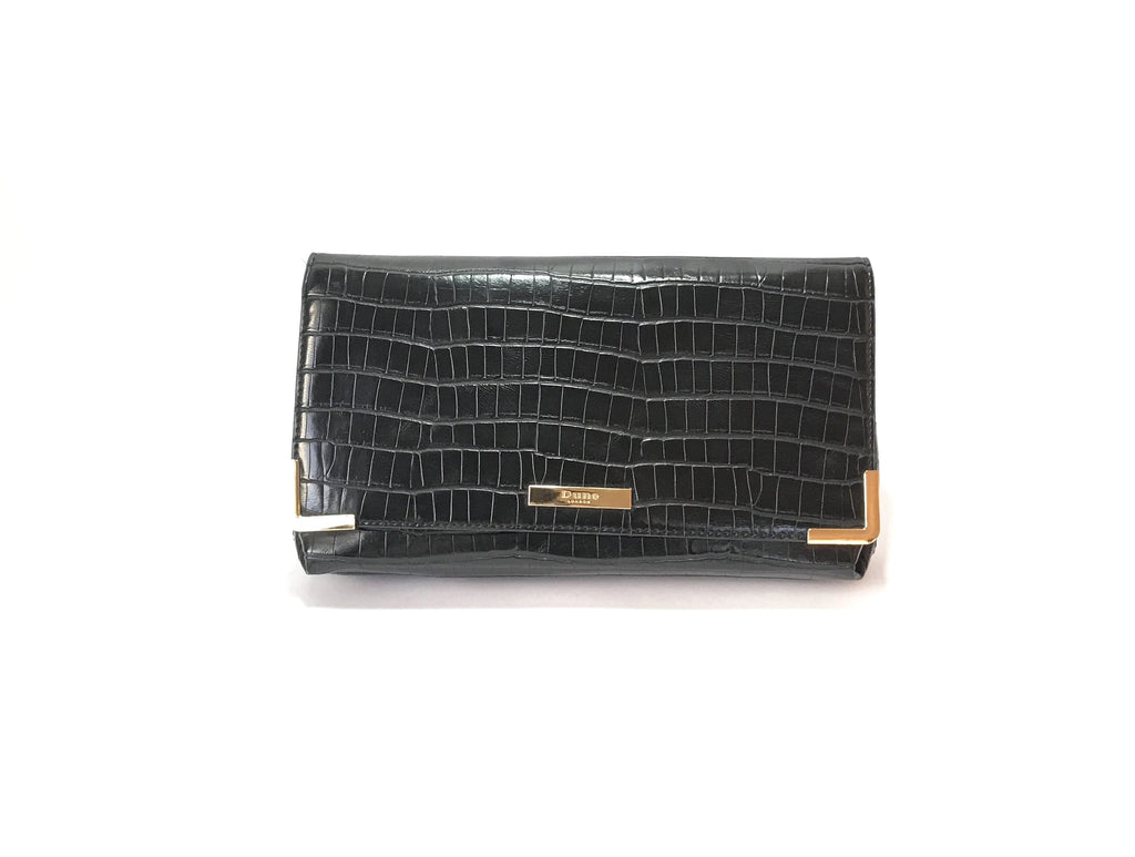 DUNE Croc Print Black Clutch | Pre Loved |