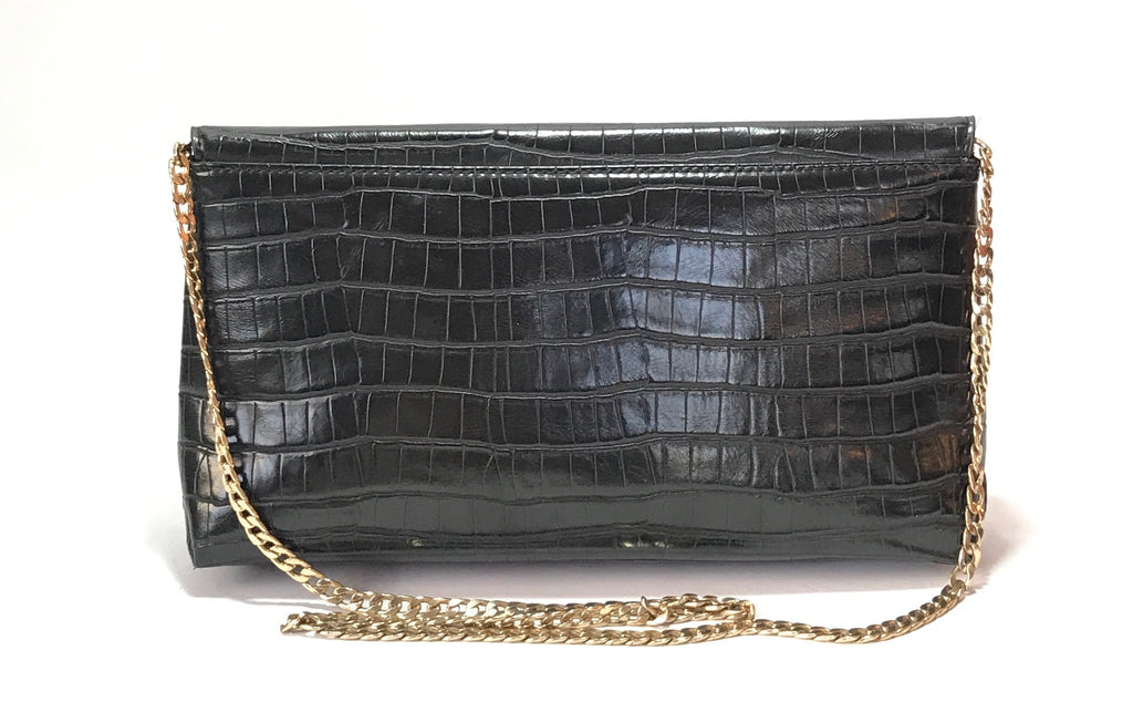DUNE Croc Print Black Clutch | Pre Loved |