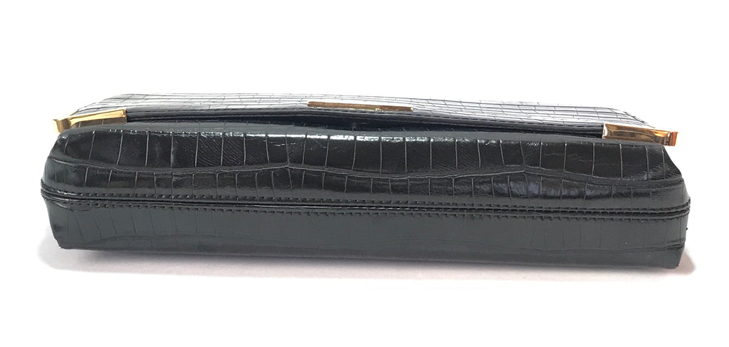 DUNE Croc Print Black Clutch | Pre Loved |