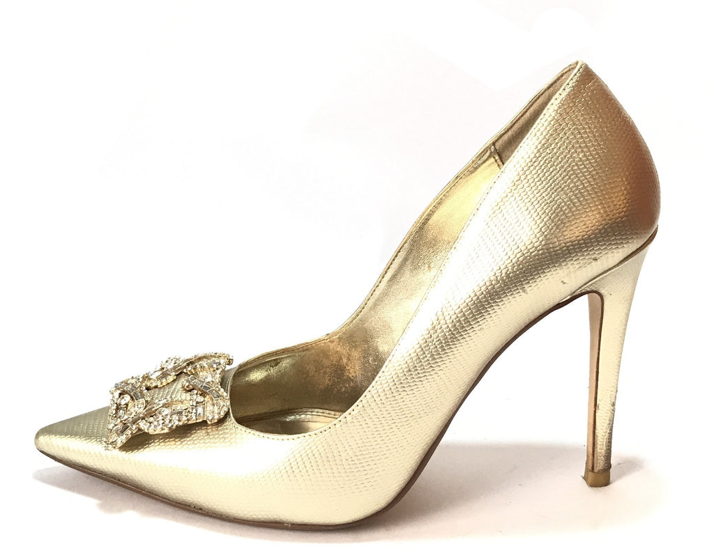 DUNE Gold 'Breanna' Jewel Heels | Pre Loved |