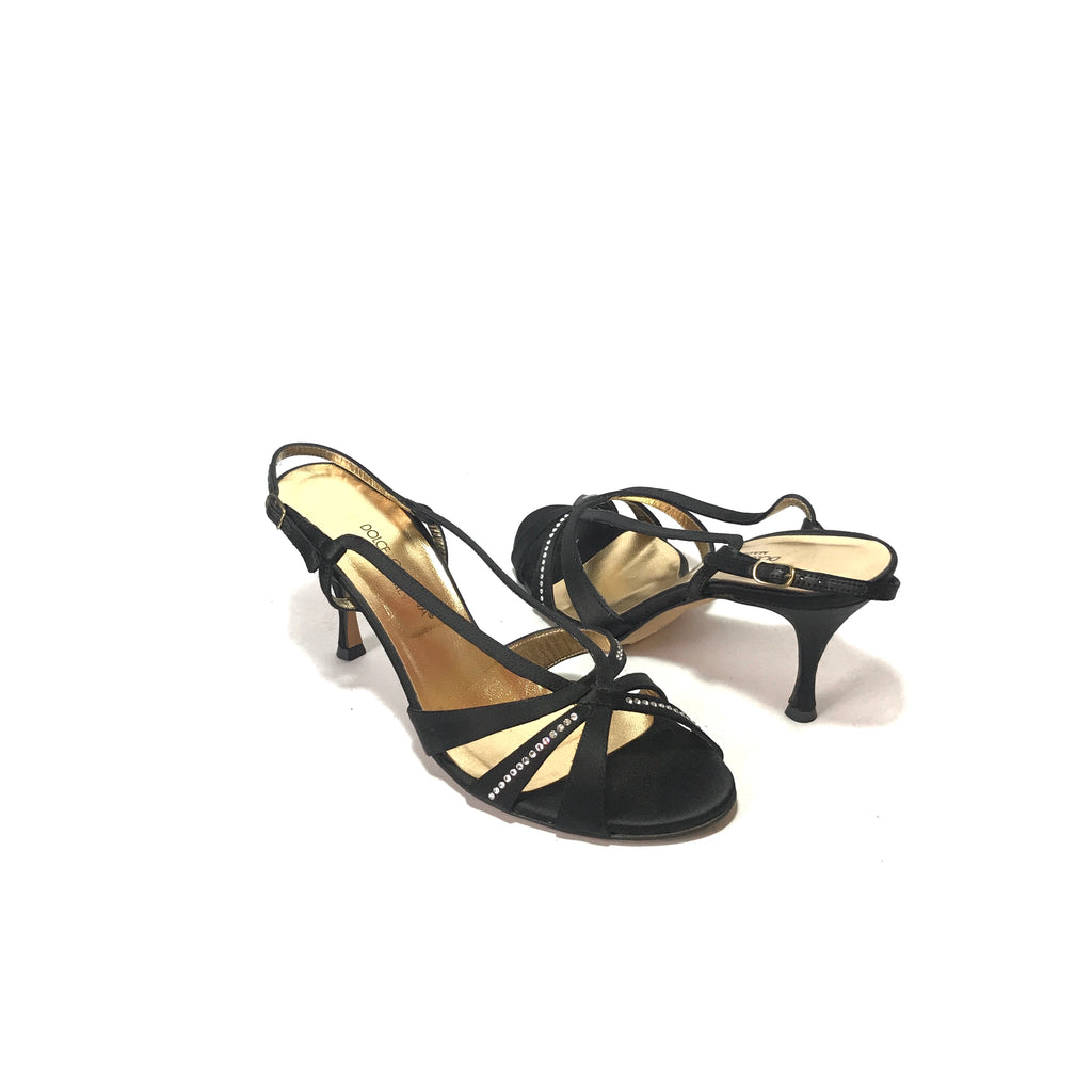 Dolce & Gabbana Black Rhinestone Satin Heels | Gently Used |