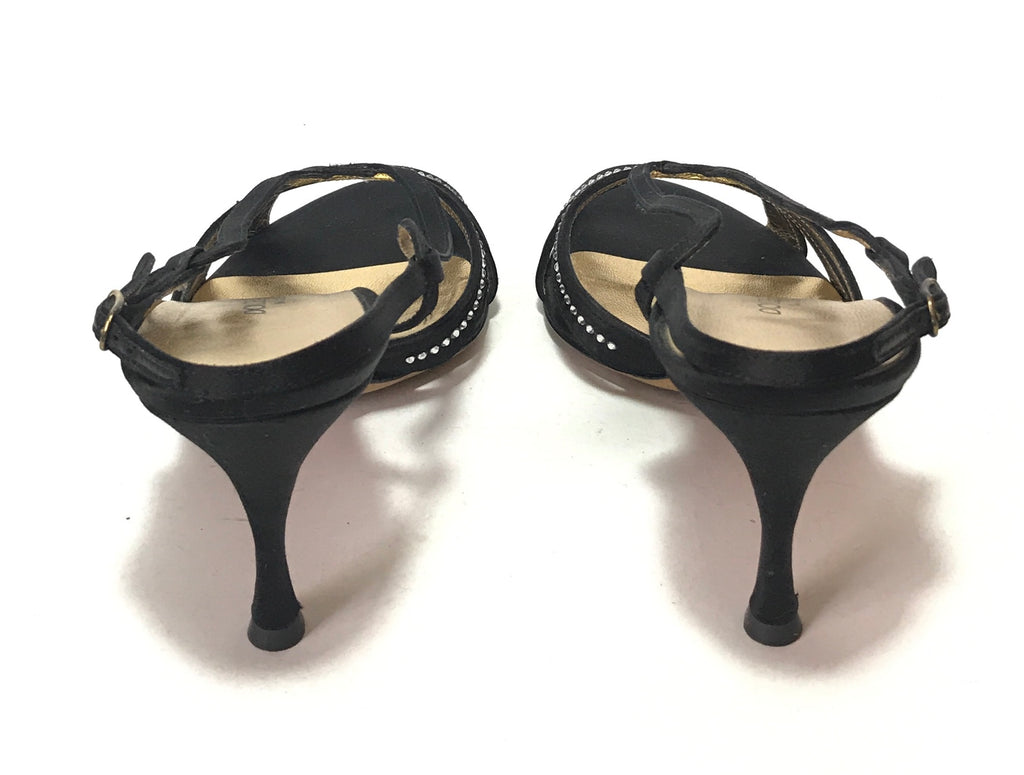 Dolce & Gabbana Black Rhinestone Satin Heels | Gently Used |