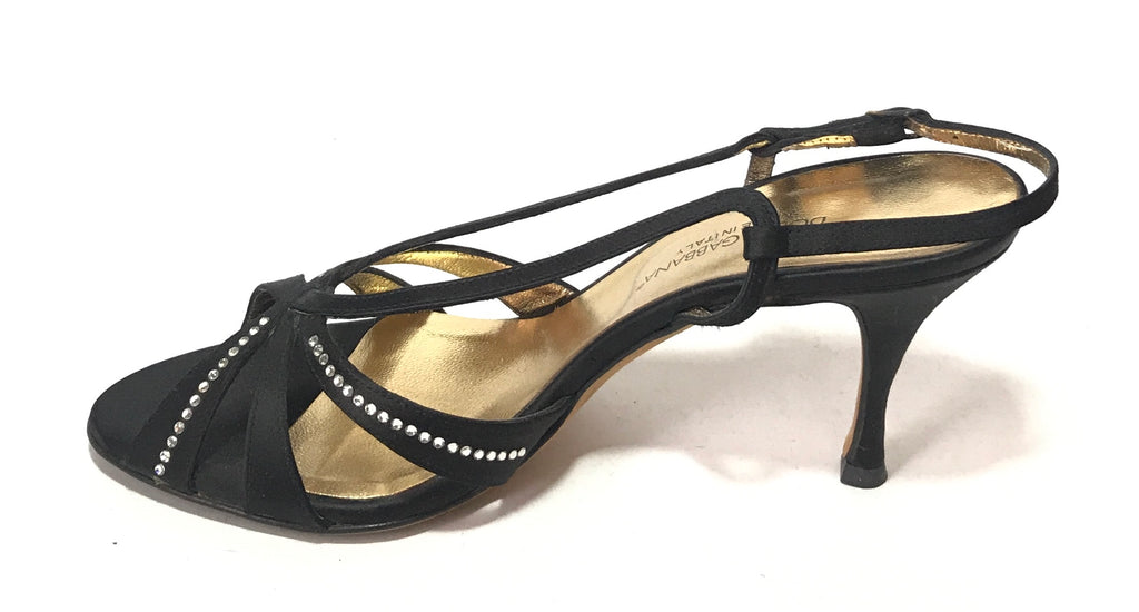 Dolce & Gabbana Black Rhinestone Satin Heels | Gently Used |