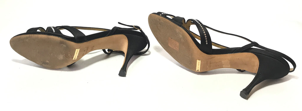 Dolce & Gabbana Black Rhinestone Satin Heels | Gently Used |