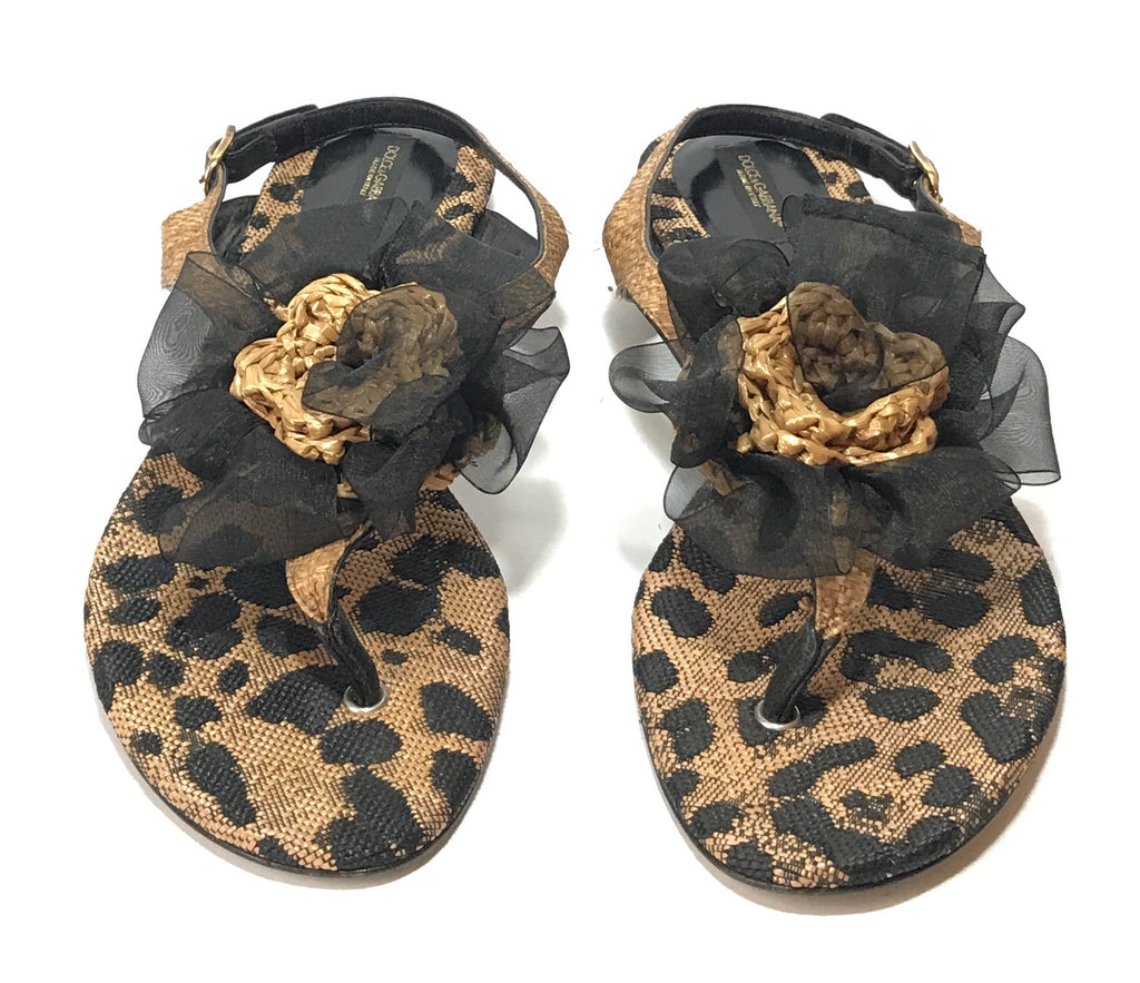 Dolce & Gabbana Floral Animal Print Sandals | Gently Used |