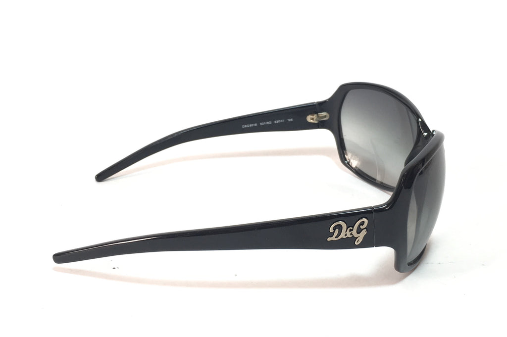 Dolce & Gabbana D&G8018 Black Rectangular Sunglasses | Pre Loved |