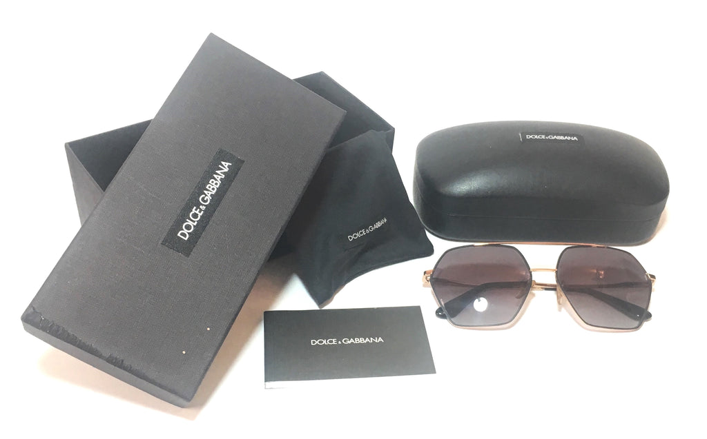 Dolce & Gabbana DG2157 Unisex Hexagon Aviator Sunglasses | Pre Loved |