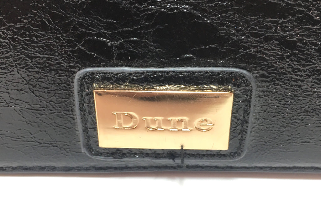 DUNE Black Faux Leather & Gold Chain Shoulder Bag | Gently Used |