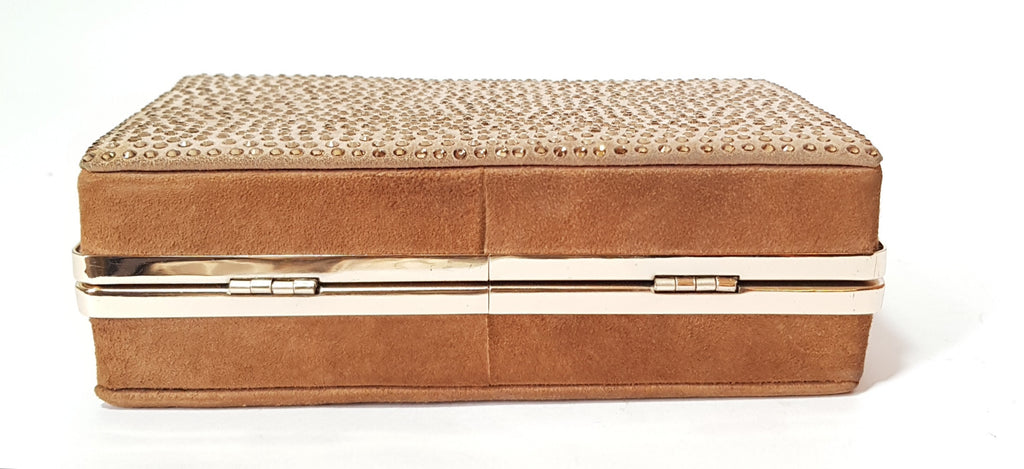 DUNE Brown Rhinestone Box Clutch | Pre Loved |