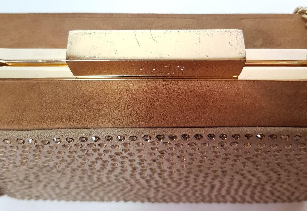 DUNE Brown Rhinestone Box Clutch | Pre Loved |