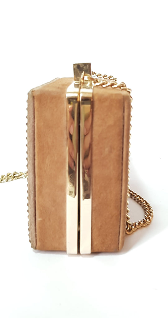 DUNE Brown Rhinestone Box Clutch | Pre Loved |